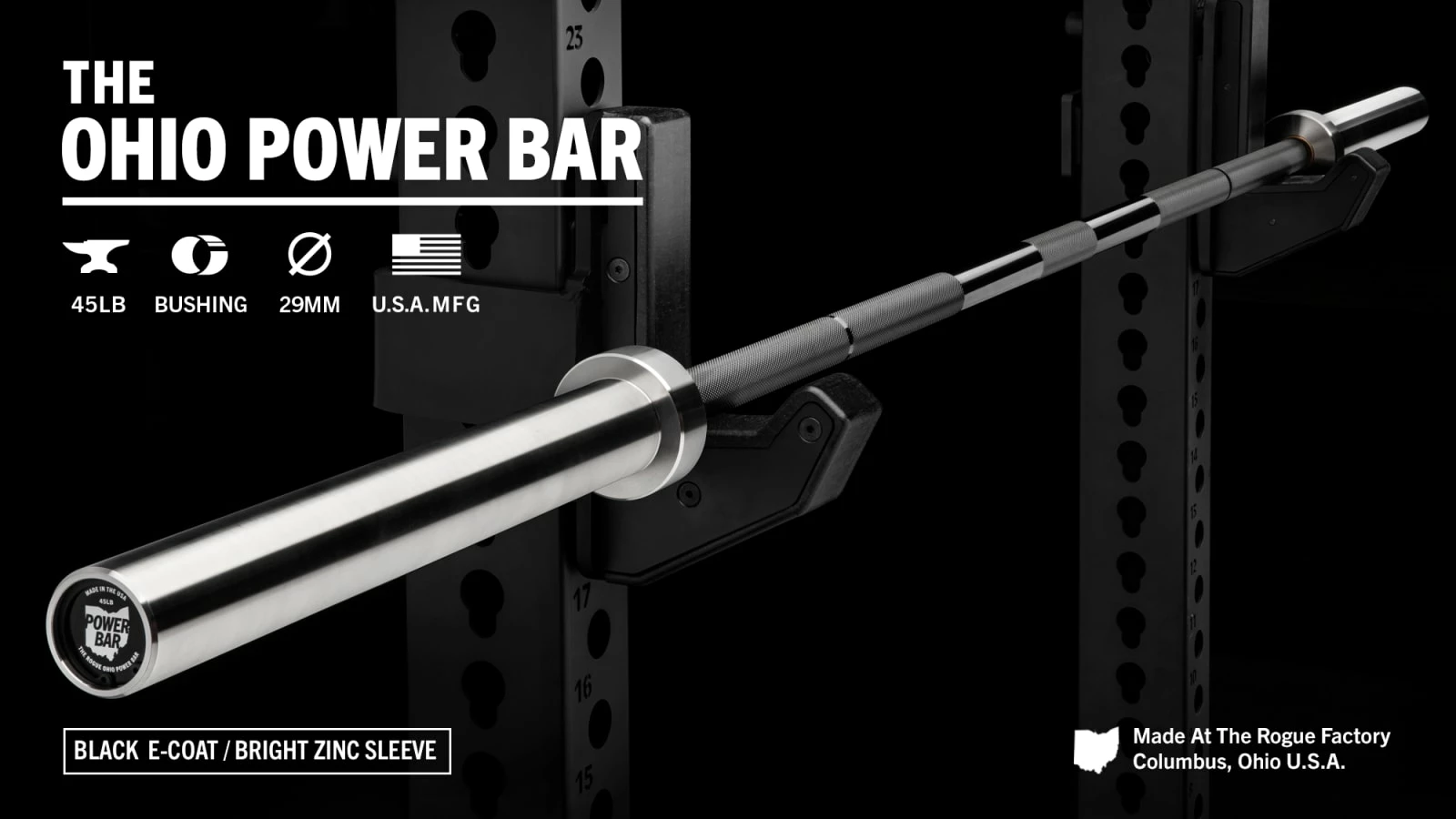 Rogue Fitness Rogue 45LB Ohio Power Bar - E-Coat 3 Rogue Fitness Rogue 45LB Ohio Power Bar - E-Coat