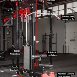 Rogue Fitness Monster Lat Pulldown/Low Row (Rack Mounted) -Rogue Fitness shop RA1390 BLACK MG web8 cl5tlc