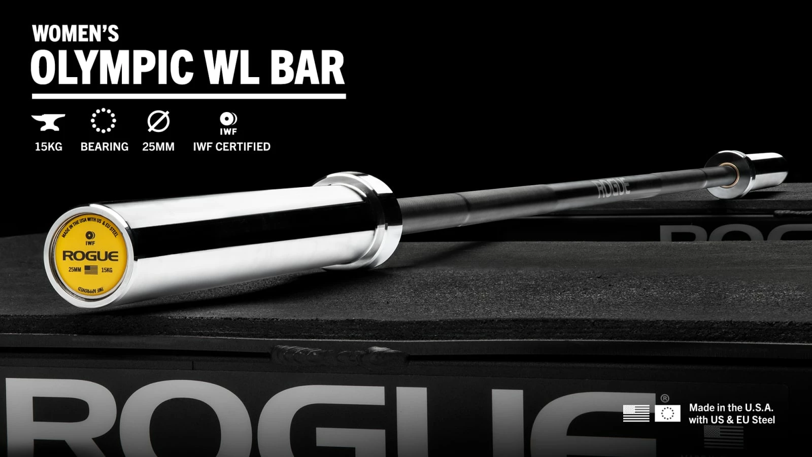 Rogue Fitness Rogue 25MM IWF Olympic Weightlifting Bar - Cerakote 3 Rogue Fitness Rogue 25MM IWF Olympic Weightlifting Bar - Cerakote