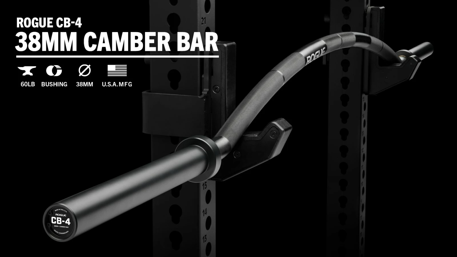 Rogue Fitness Rogue CB-4 38MM Camber Bar 3 Rogue Fitness Rogue CB-4 38MM Camber Bar